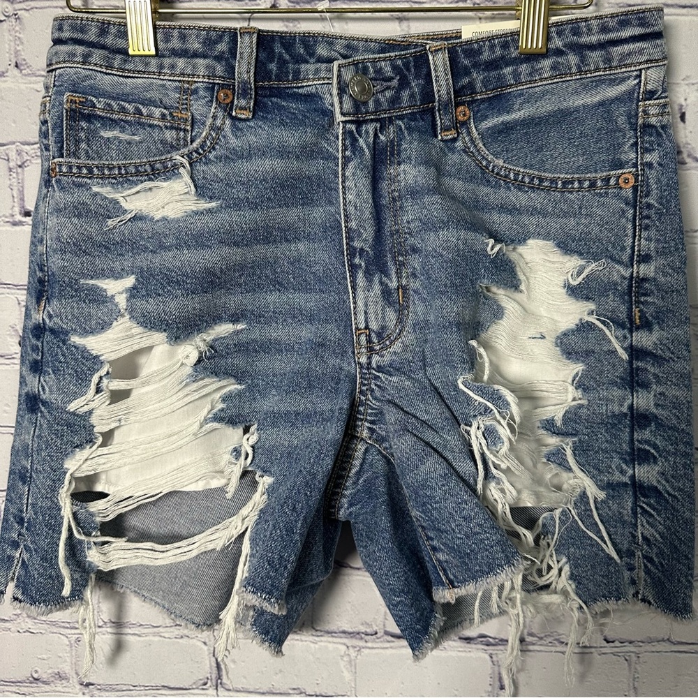 American Eagle Outfitters Distressed Blue Denim Jean Shorts